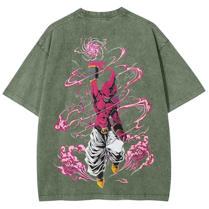 Majin Buu Printed Unisex Washed T-Shirt | Dragon Ball Z 
