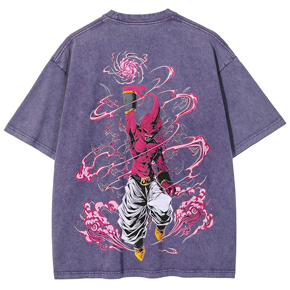 Majin Buu Printed Unisex Washed T-Shirt | Dragon Ball Z 