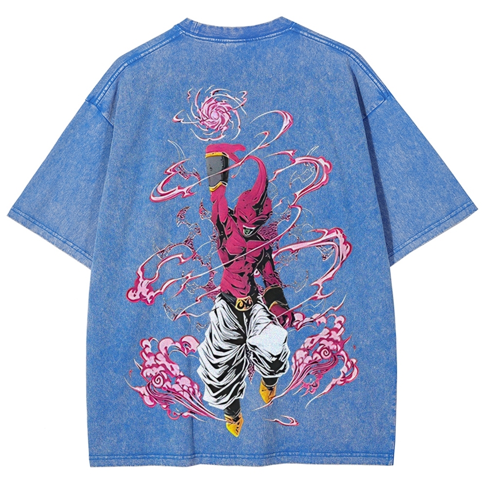 Majin Buu Printed Unisex Washed T-Shirt | Dragon Ball Z 