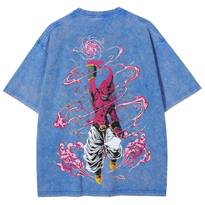 Majin Buu Printed Unisex Washed T-Shirt | Dragon Ball Z 