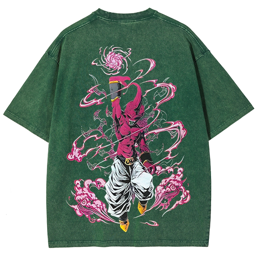Majin Buu Printed Unisex Washed T-Shirt | Dragon Ball Z 