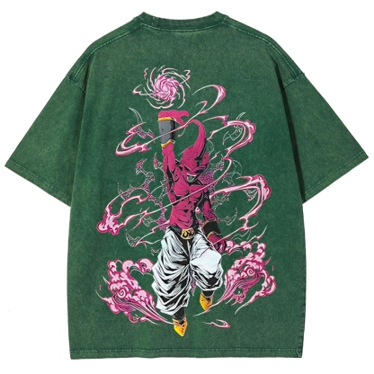 Majin Buu Printed Unisex Washed T-Shirt | Dragon Ball Z 