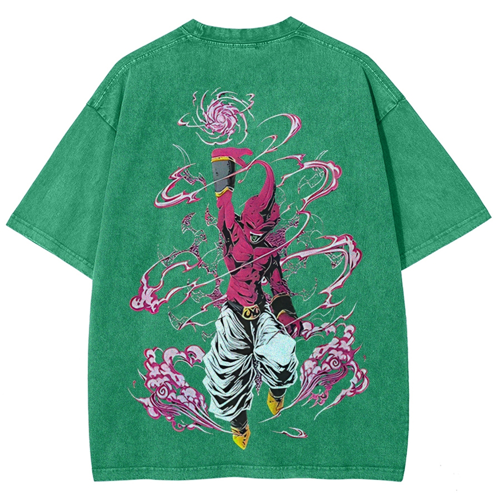 Majin Buu Printed Unisex Washed T-Shirt | Dragon Ball Z 