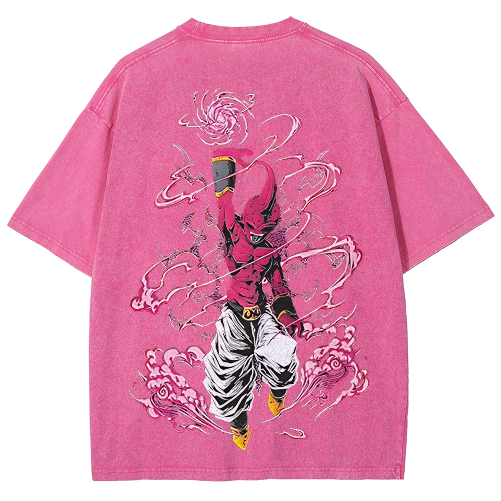 Majin Buu Printed Unisex Washed T-Shirt | Dragon Ball Z 
