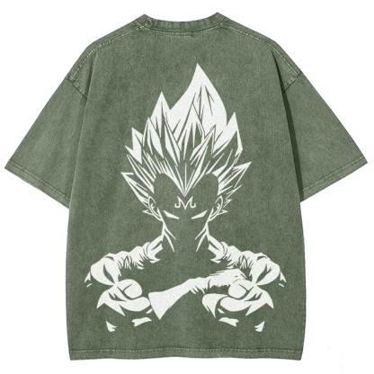 Retro Limited Vegeta Dragon Ball Oversize Washed T-Shirt