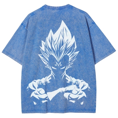 Retro Limited Vegeta Dragon Ball Oversize Washed T-Shirt