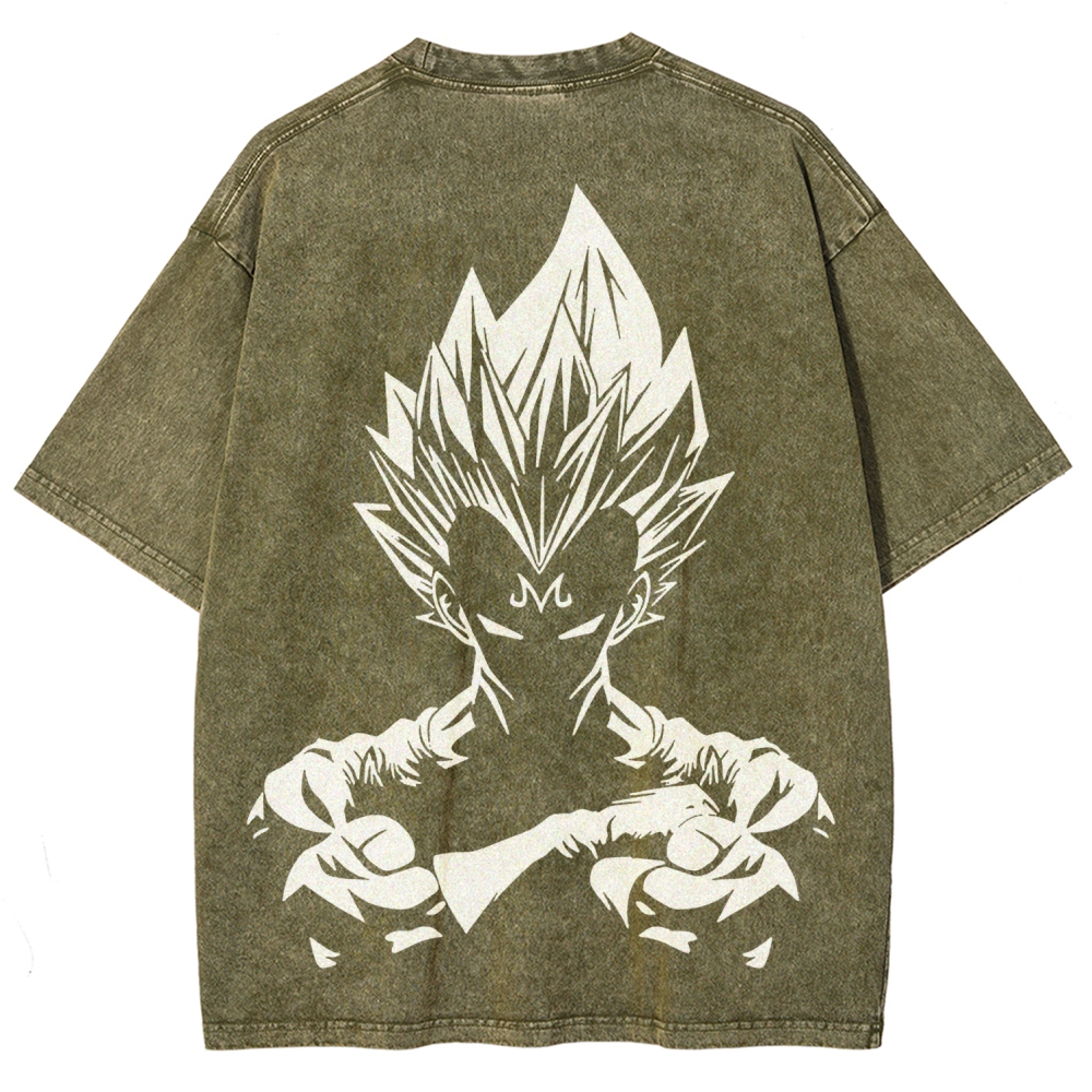Retro Limited Vegeta Dragon Ball Oversize Washed T-Shirt