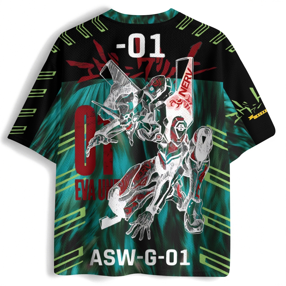  Neon Genesis Evangelion Football Jersey Mesh Shirts 