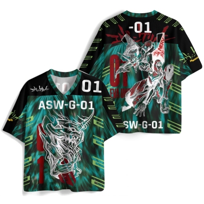  Neon Genesis Evangelion Football Jersey Mesh Shirts 