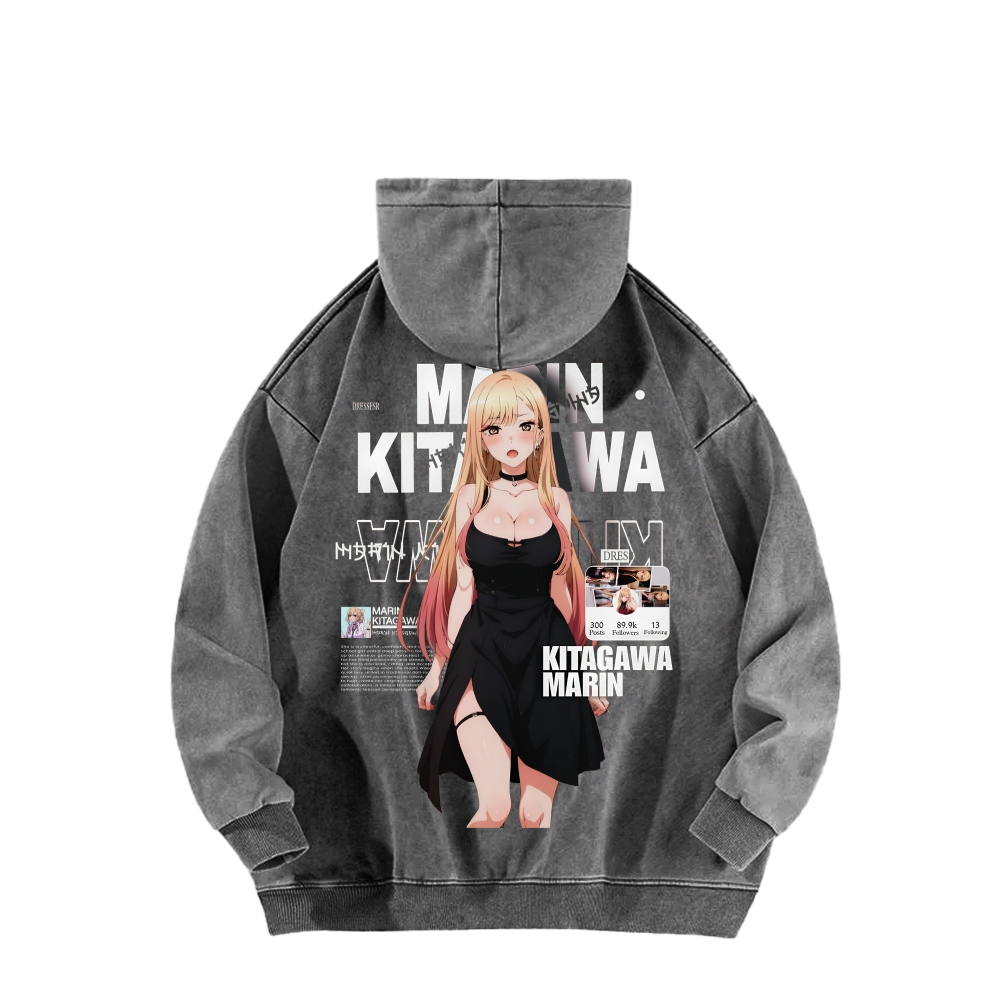 MARIN Unisex Washed Hoodie | My Dress-Up Darling 