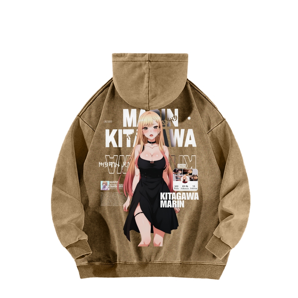 MARIN Unisex Washed Hoodie | My Dress-Up Darling 