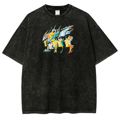 Saint Seiya Printed Unisex Washed T-Shirt
