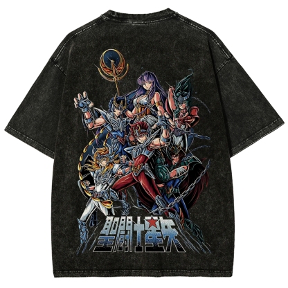 Saint Seiya Printed Unisex Washed T-Shirt