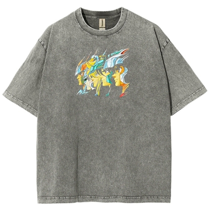Saint Seiya Printed Unisex Washed T-Shirt