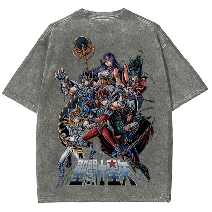 Saint Seiya Printed Unisex Washed T-Shirt