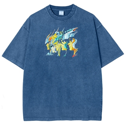 Saint Seiya Printed Unisex Washed T-Shirt