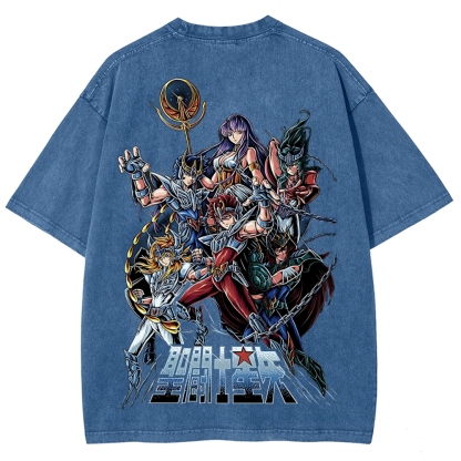 Saint Seiya Printed Unisex Washed T-Shirt