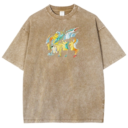 Saint Seiya Printed Unisex Washed T-Shirt