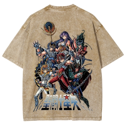 Saint Seiya Printed Unisex Washed T-Shirt