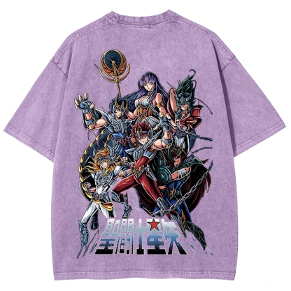 Saint Seiya Printed Unisex Washed T-Shirt