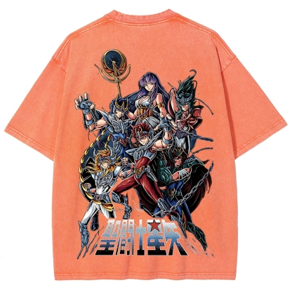 Saint Seiya Printed Unisex Washed T-Shirt
