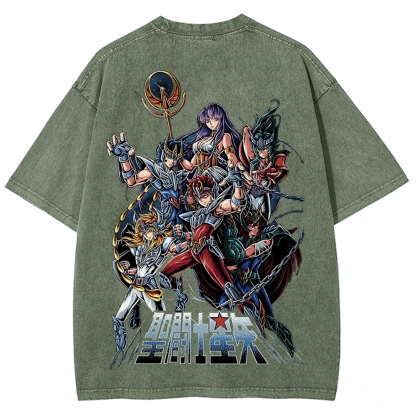 Saint Seiya Printed Unisex Washed T-Shirt