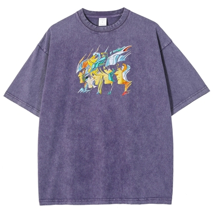 Saint Seiya Printed Unisex Washed T-Shirt