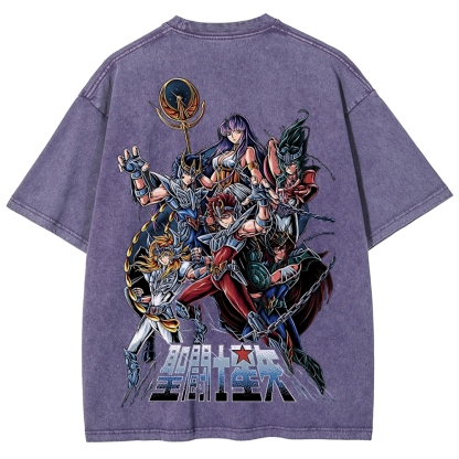 Saint Seiya Printed Unisex Washed T-Shirt