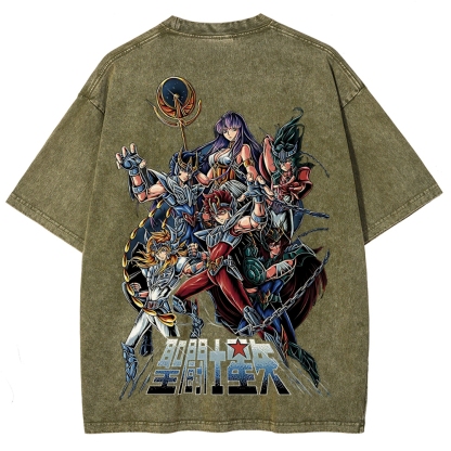 Saint Seiya Printed Unisex Washed T-Shirt