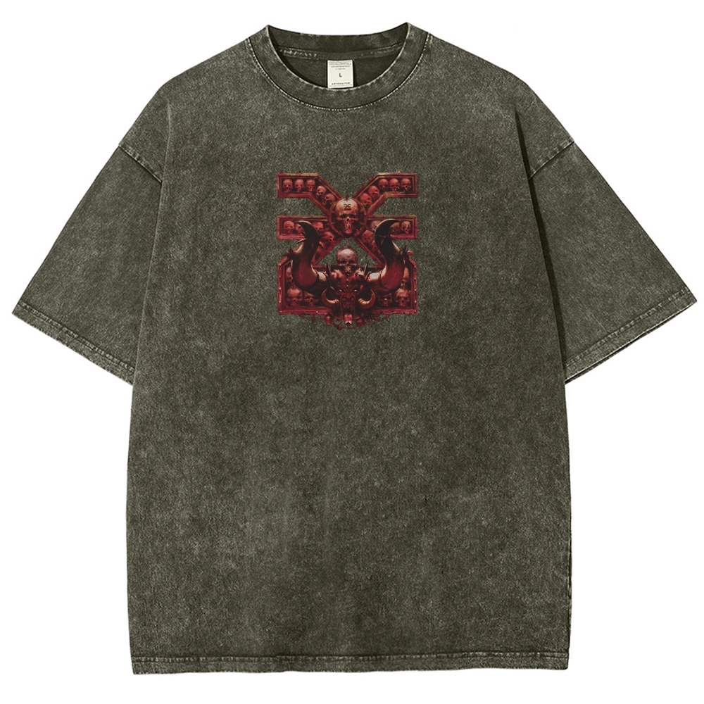 Warhammer 40K KHORNE the Blood God Unisex Fit Washed T-Shirt 2603001242