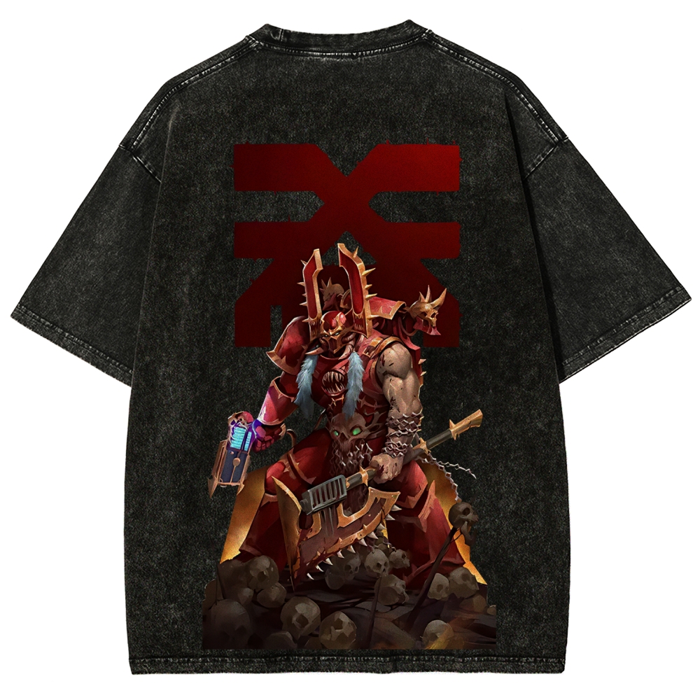 Kharn The Betrayer Warhammer 40K Printed Unisex Washed T-Shirt