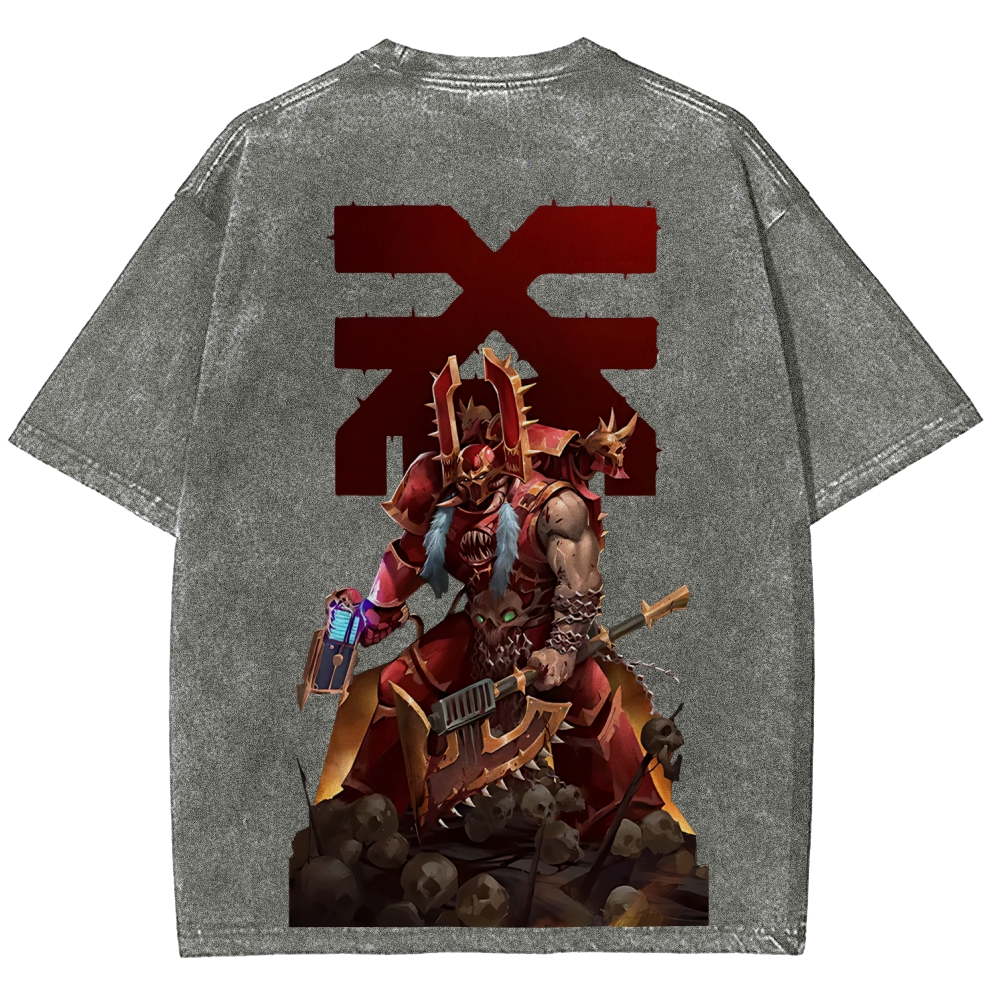 Kharn The Betrayer Warhammer 40K Printed Unisex Washed T-Shirt