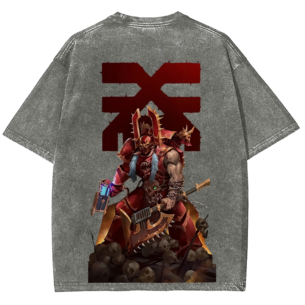 Kharn The Betrayer Warhammer 40K Printed Unisex Washed T-Shirt