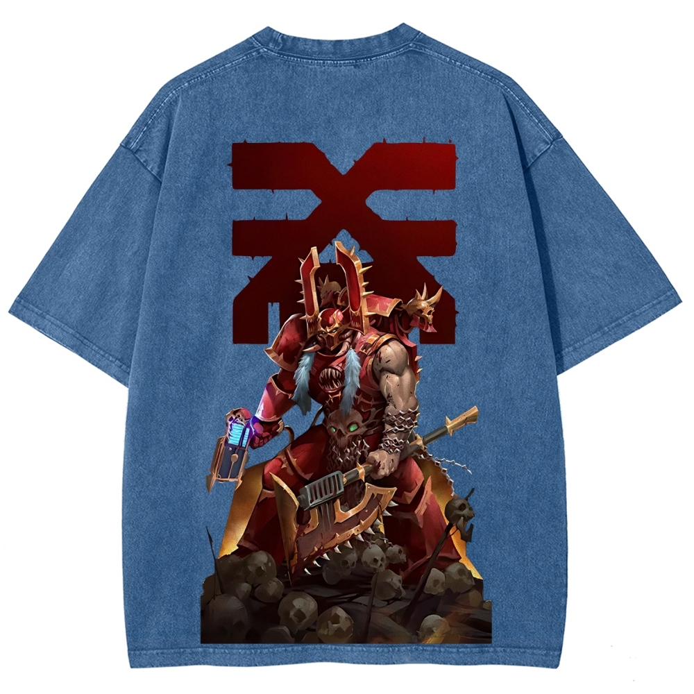 Kharn The Betrayer Warhammer 40K Printed Unisex Washed T-Shirt