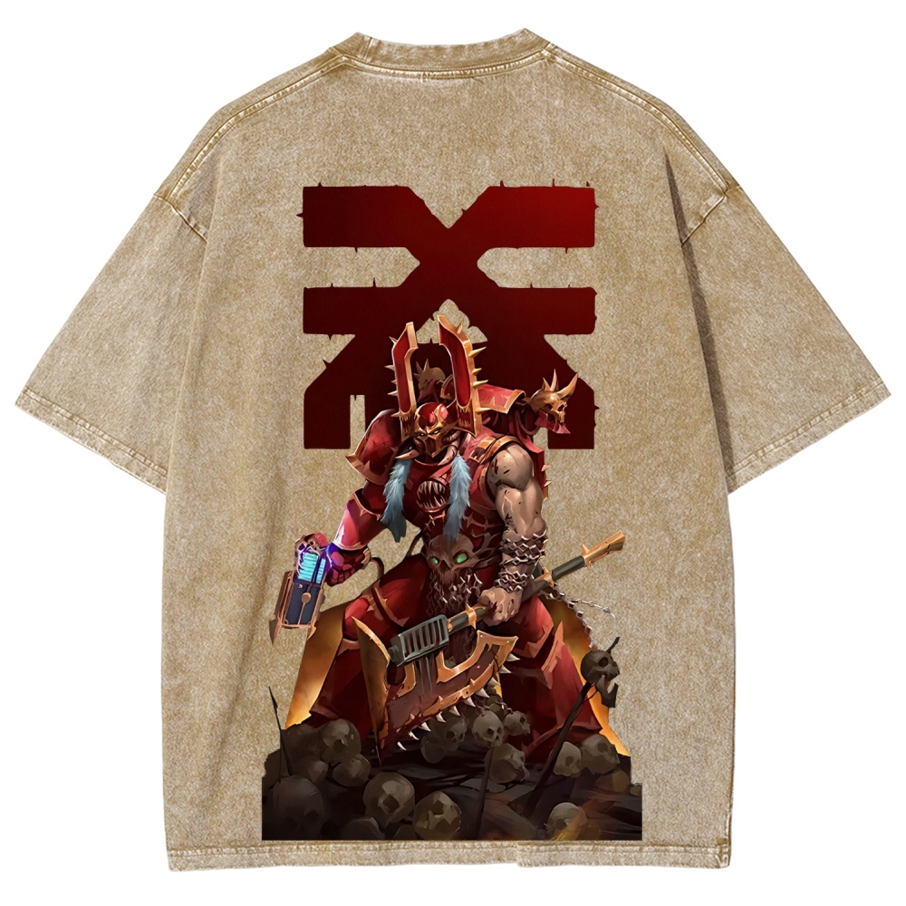 Kharn The Betrayer Warhammer 40K Printed Unisex Washed T-Shirt
