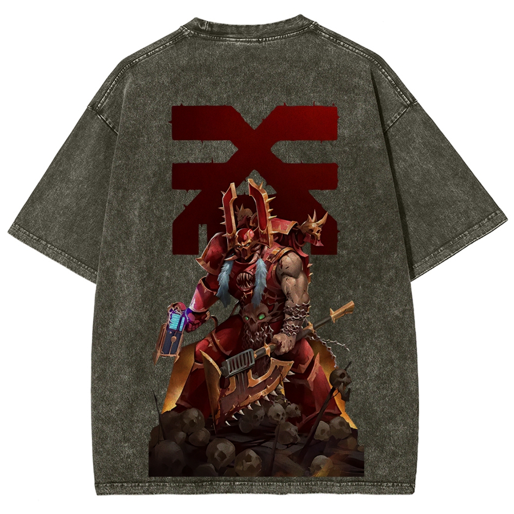 Kharn The Betrayer Warhammer 40K Printed Unisex Washed T-Shirt
