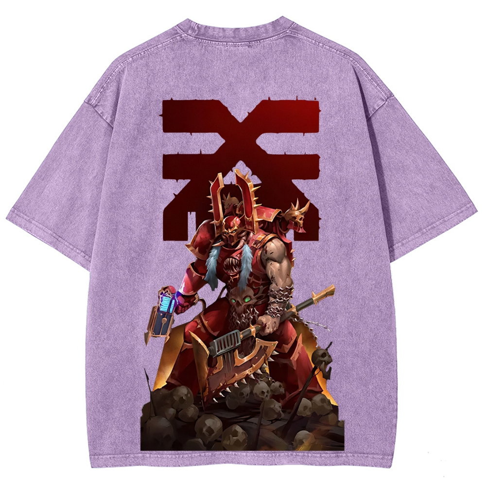 Kharn The Betrayer Warhammer 40K Printed Unisex Washed T-Shirt