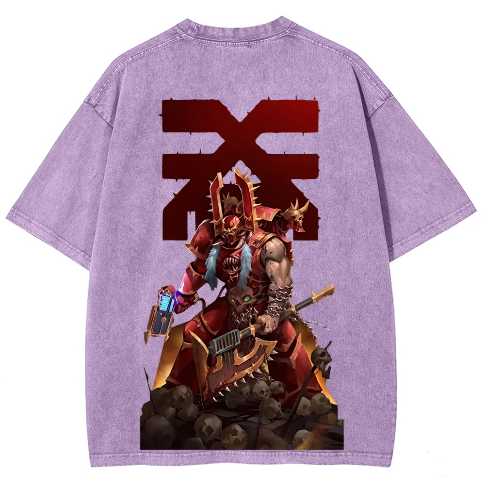 Kharn The Betrayer Warhammer 40K Printed Unisex Washed T-Shirt