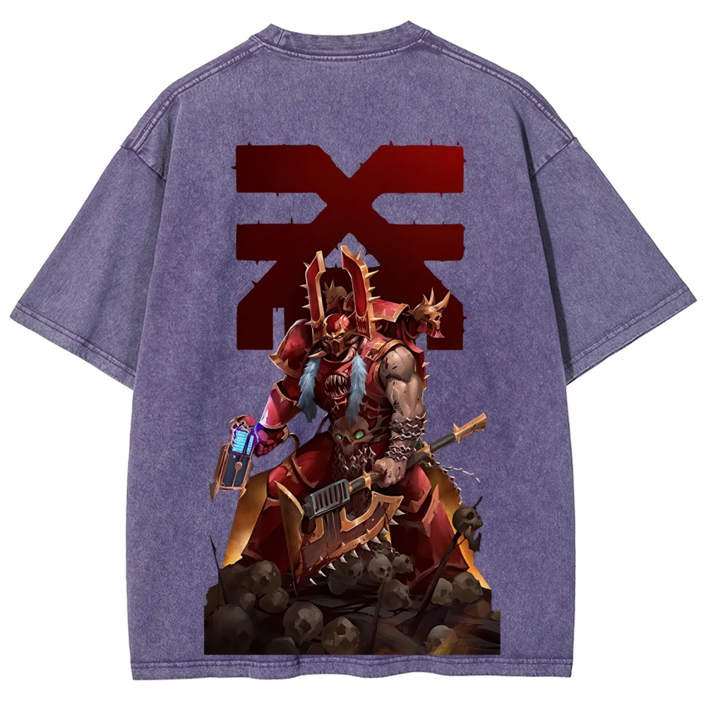 Kharn The Betrayer Warhammer 40K Printed Unisex Washed T-Shirt