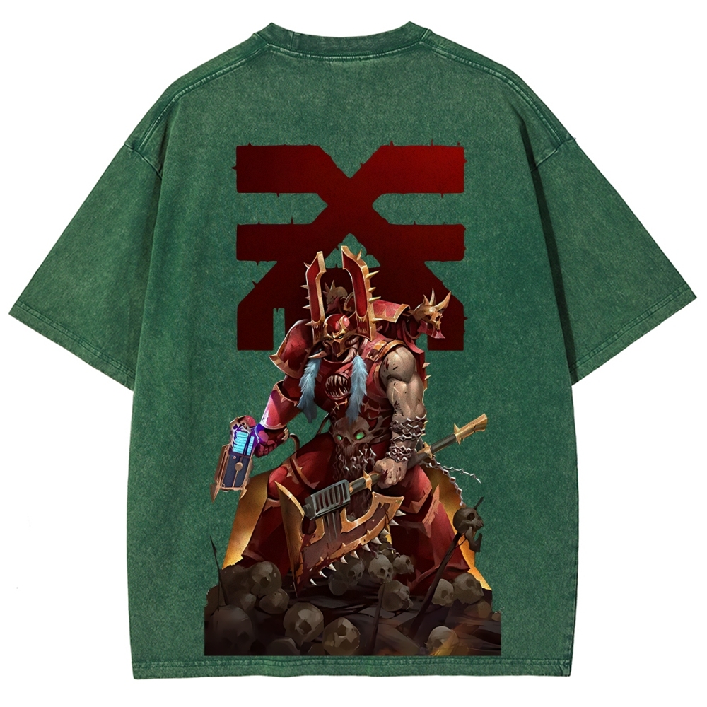 Kharn The Betrayer Warhammer 40K Printed Unisex Washed T-Shirt