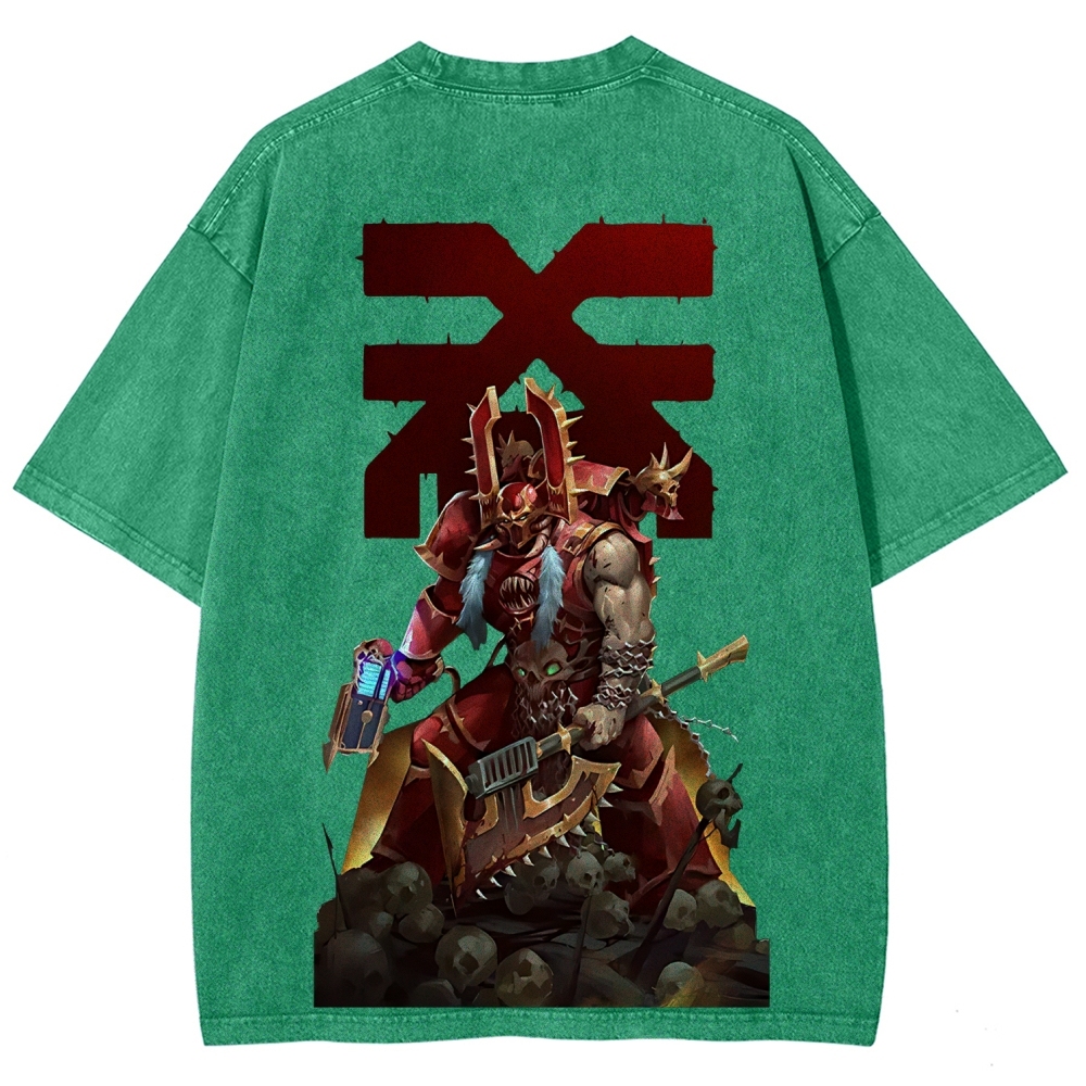 Kharn The Betrayer Warhammer 40K Printed Unisex Washed T-Shirt