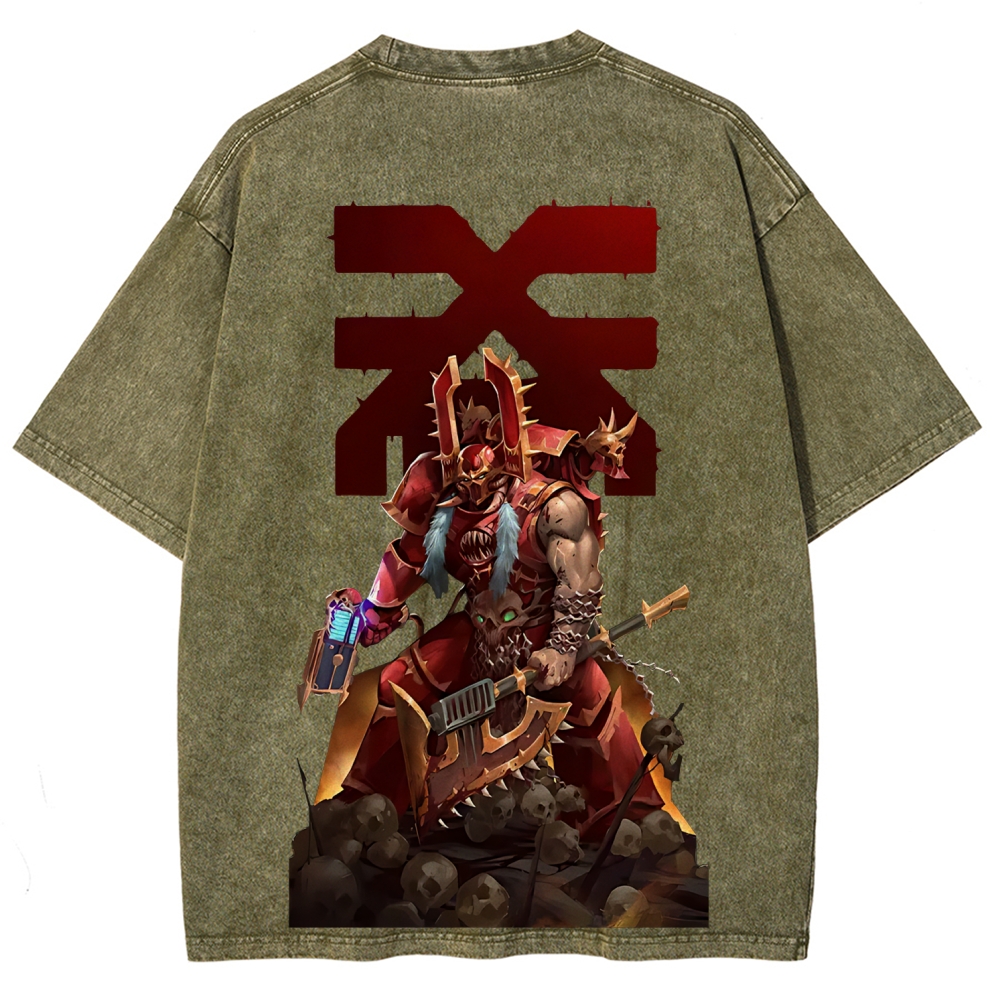 Kharn The Betrayer Warhammer 40K Printed Unisex Washed T-Shirt