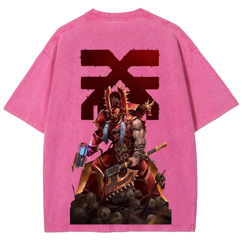 Kharn The Betrayer Warhammer 40K Printed Unisex Washed T-Shirt