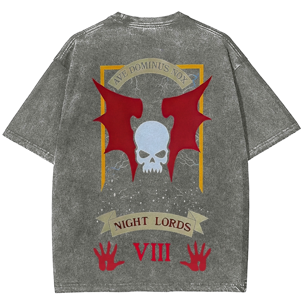 Warhammer 40K Night Lords Printed Unisex Washed T-Shirt