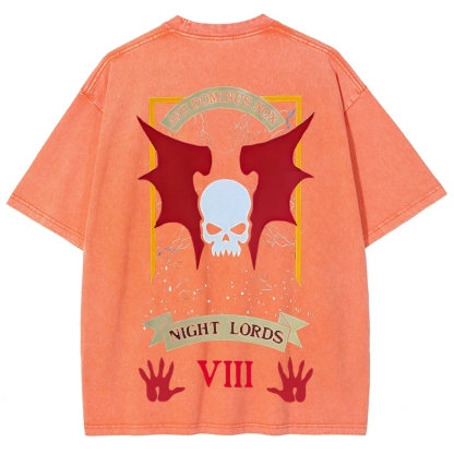 Warhammer 40K Night Lords Printed Unisex Washed T-Shirt