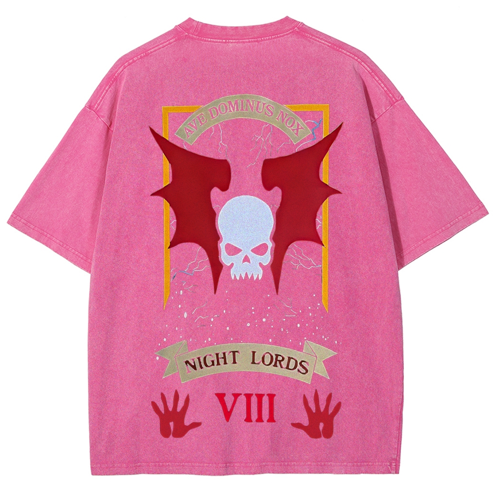 Warhammer 40K Night Lords Printed Unisex Washed T-Shirt