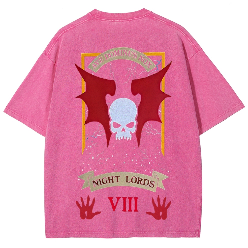 Warhammer 40K Night Lords Printed Unisex Washed T-Shirt