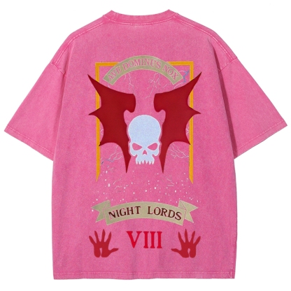 Warhammer 40K Night Lords Printed Unisex Washed T-Shirt