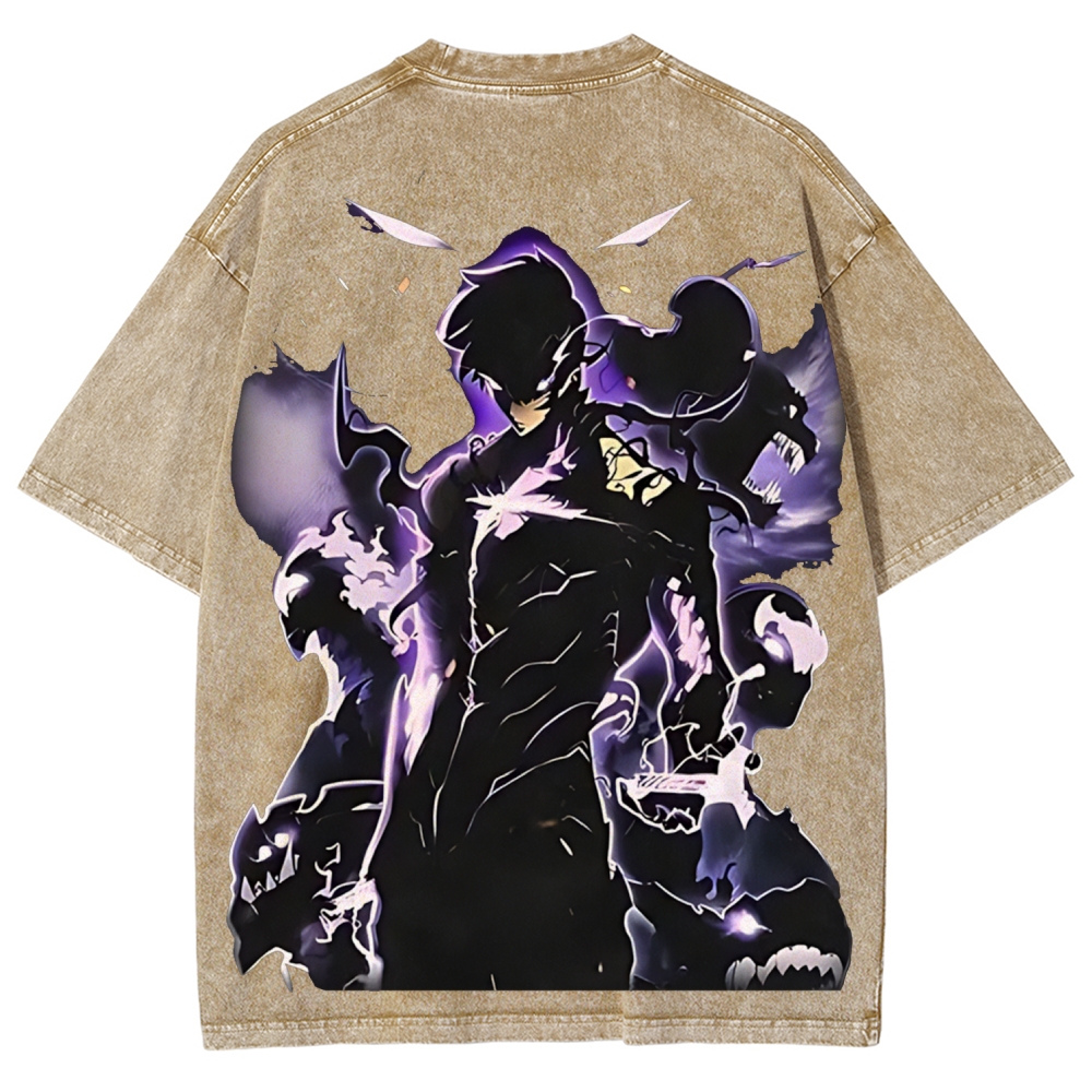 Arise Solo Leveling Pinted Unisex Washed T-Shirt 2603001264