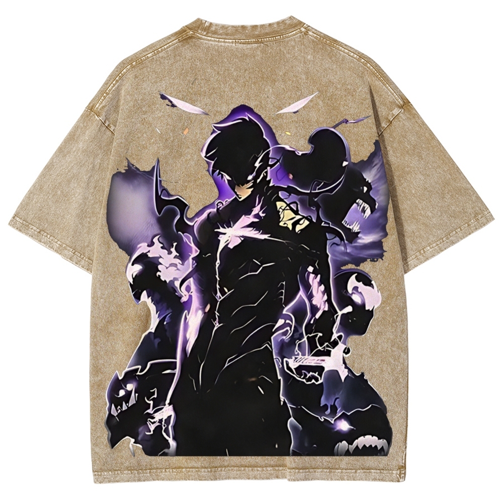 Arise Solo Leveling Pinted Unisex Washed T-Shirt 2603001264